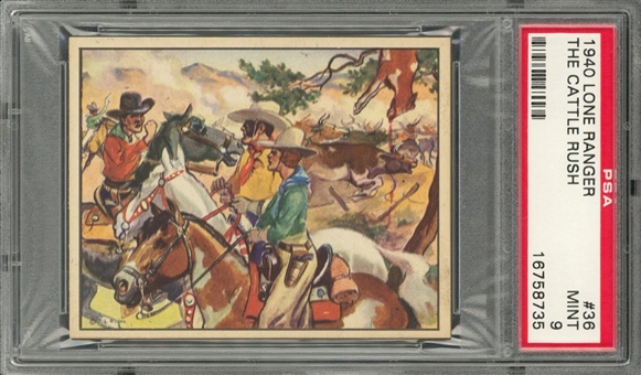 1940 R83 Gum, Inc. "Lone Ranger" #36 "The Cattle Rush" – PSA MINT 9 "1 of 1!"